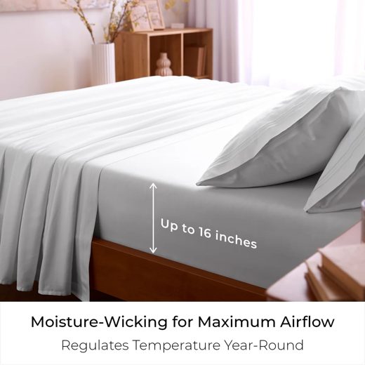 Mellanni Microfiber Bed Sheet Set, Queen